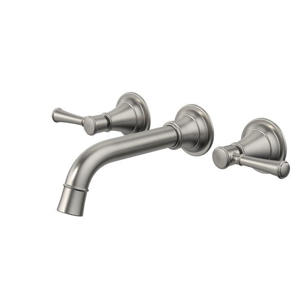 Caroma Riviere Wall Basin/Bath Set 175mm Brushed Nickel Lead Free