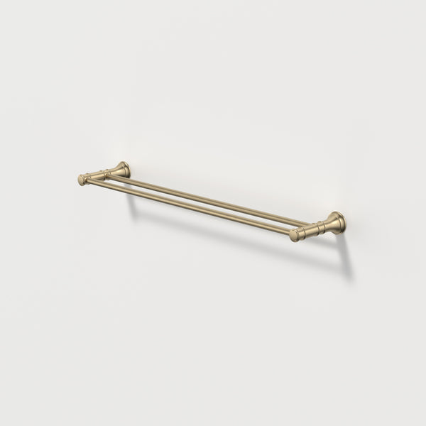Caroma Riviere Double Towel Rail 600mm Brushed Brass