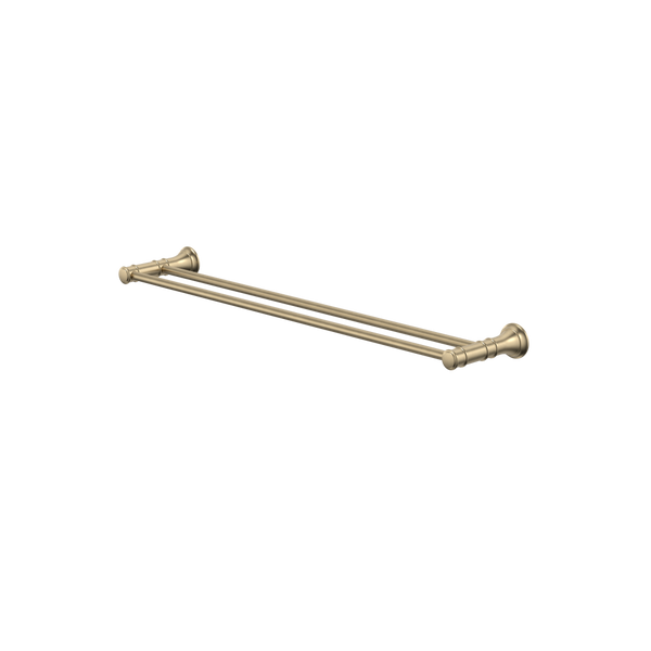 Caroma Riviere Double Towel Rail 600mm Brushed Brass