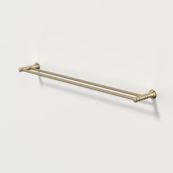 Caroma Riviere Double Towel Rail 800mm Brushed Brass