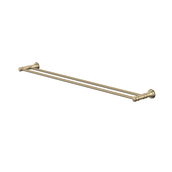 Caroma Riviere Double Towel Rail 800mm Brushed Brass