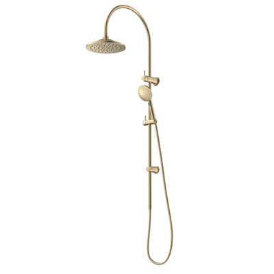 Caroma Riviere Rail Shower With Overhead Brushed Brass