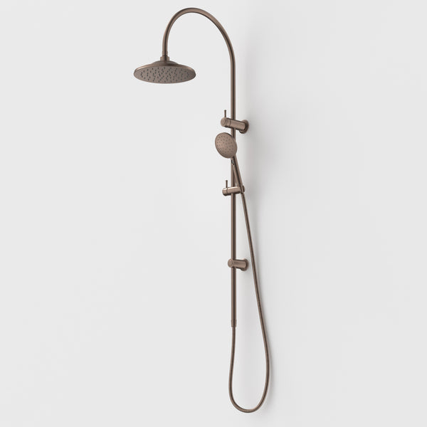 Caroma Riviere Rail Shower With Overhead Brushed Bronze