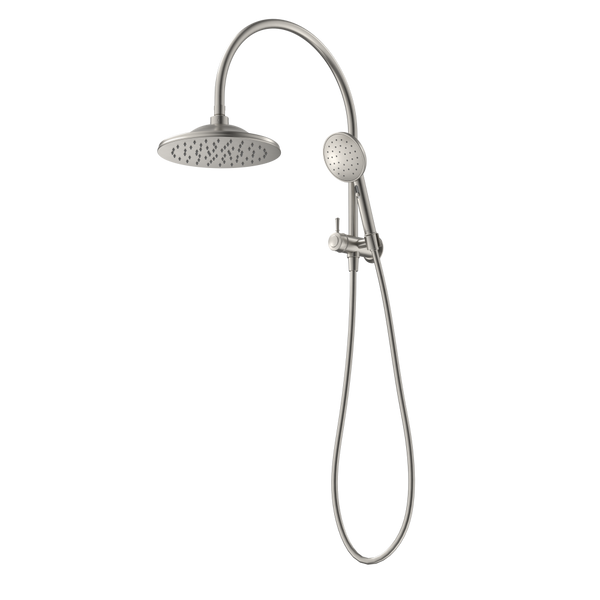 Caroma Riviere Compact Twin Shower Brushed Nickel