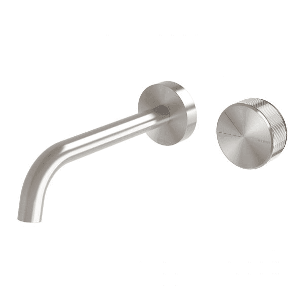 Phoenix Axia Wall Basin/Bath Curved Outlet Mixer Set 180mm Lead Free Brushed Nickel