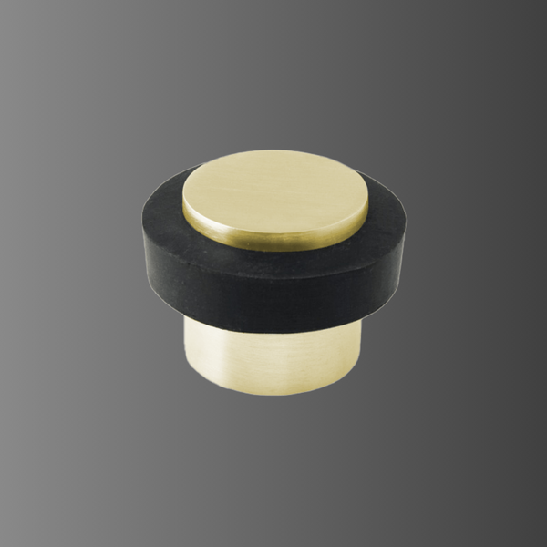 Zanda Round Floor Mount Door Stop Satin Brass