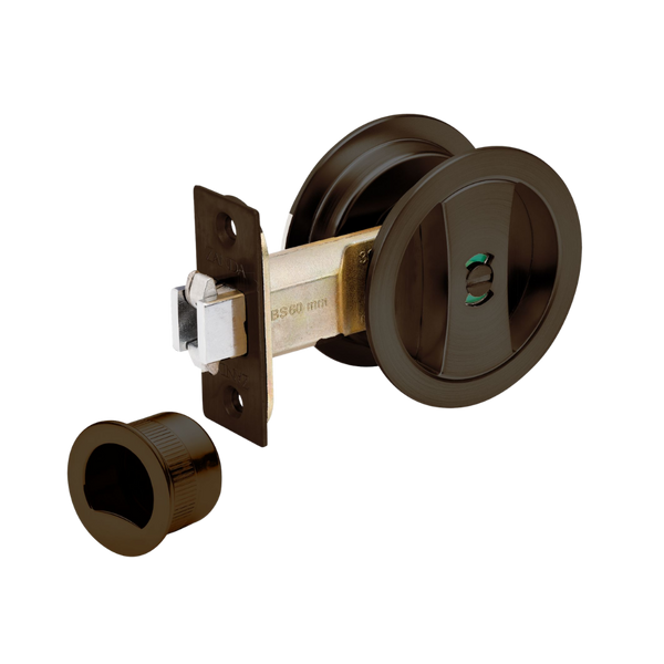 Zanda Round Cavity Privacy Set Ember Bronze