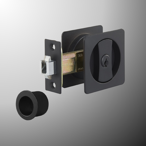 Zanda Square Cavity Sliding Privacy Set Matte Black