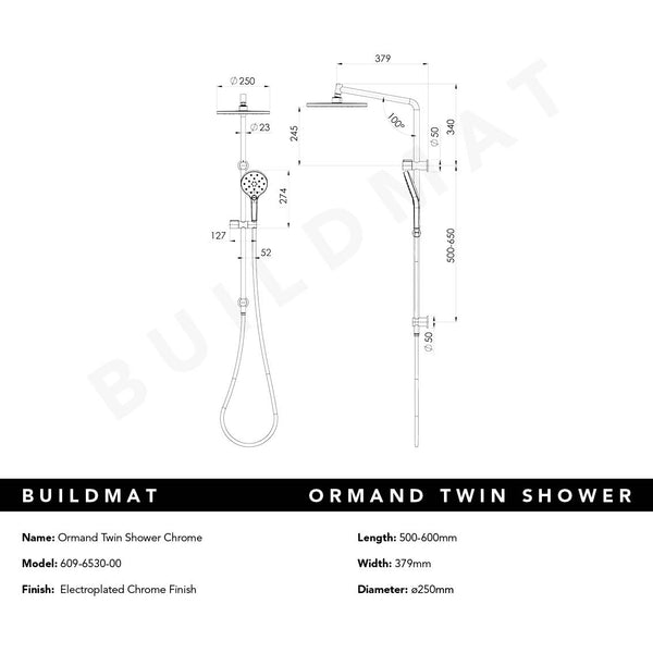 Phoenix Ormond Twin Shower Chrome