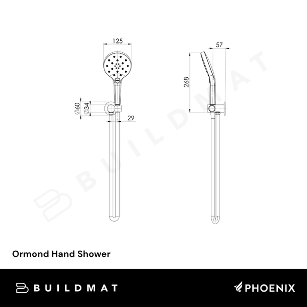 Phoenix Ormond 4 Star Hand Shower Brushed Nickel