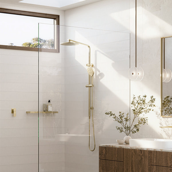 Phoenix Oxley Twin Shower Brushed Gold