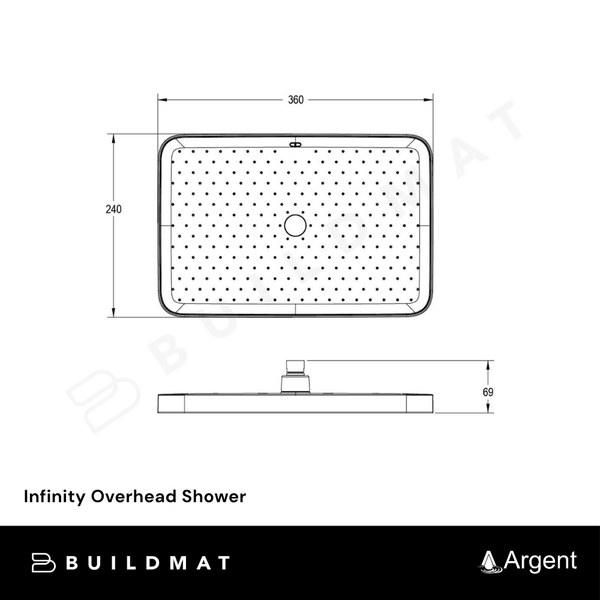 Villeroy & Boch Infinity Overhead Shower Gunmetal