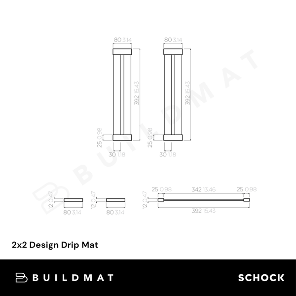 Schock 2x2 Design Drip Grid Brushed