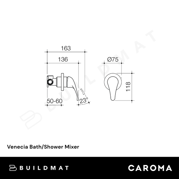 Caroma Venecia Bath/Shower Mixer Chrome