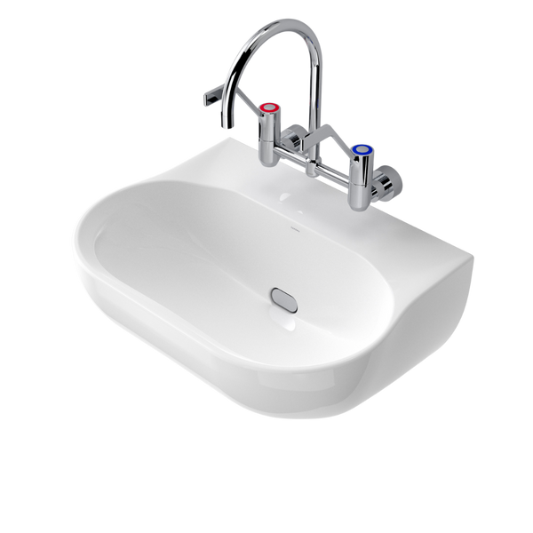 Caroma Clinic 600 Wall Basin No Taphole White