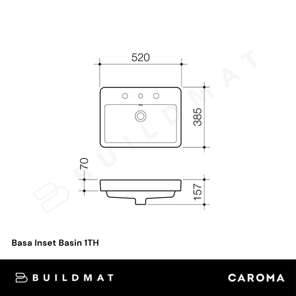 Caroma Basa Inset Basin 1TH White