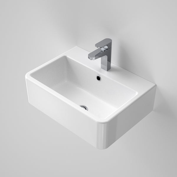 Caroma Cubus Wall Basin 1 Taphole White