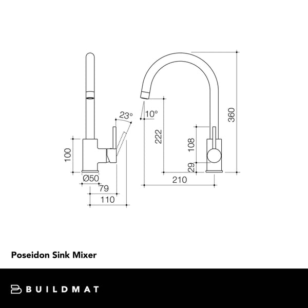 Dorf Poseidon Sink Mixer Black CLEARANCE