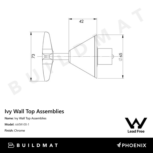 Phoenix Ivy Wall Top Assemblies Lead Free Chrome