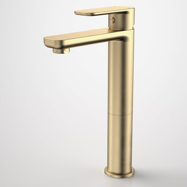 Caroma Luna Tower Basin Mixer Brushed Brass Lead Free