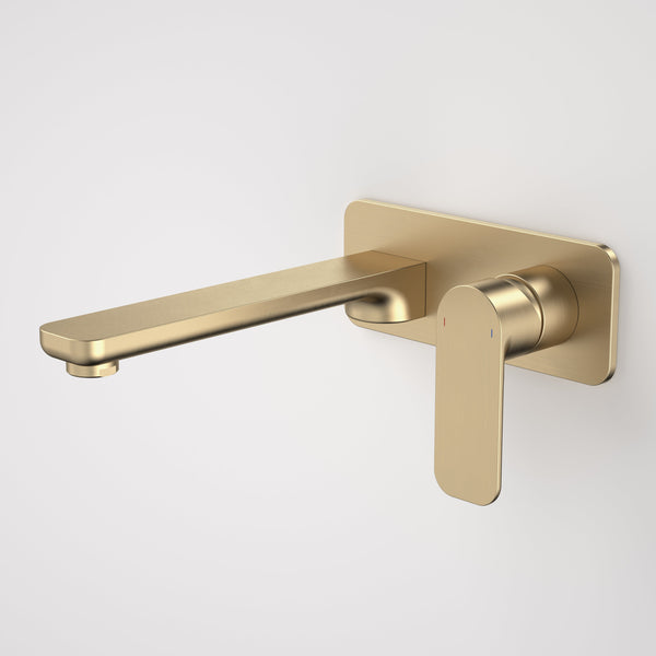 Caroma Luna Wall Basin/Bath Mixer Brushed Brass Lead Free