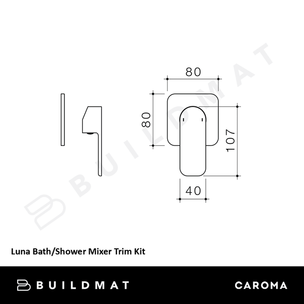 Caroma Luna Bath/Shower Mixer Trim Kit Brushed Brass