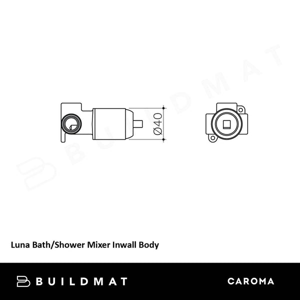 Caroma Luna Bath/Shower Mixer Inwall Body Brushed Brass
