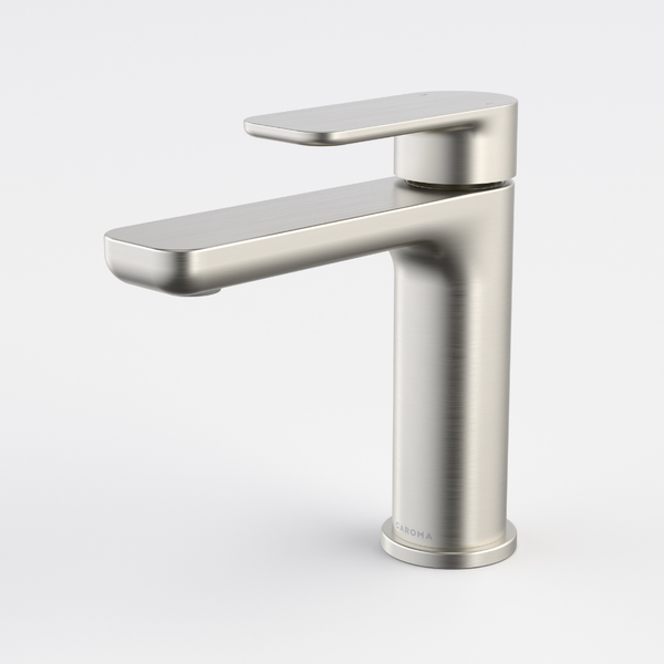 Caroma Luna II Basin Mixer Brushed Nickel Lead Free