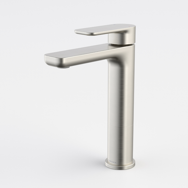 Caroma Luna II Mid Basin Mixer Brushed Nickel Lead Free