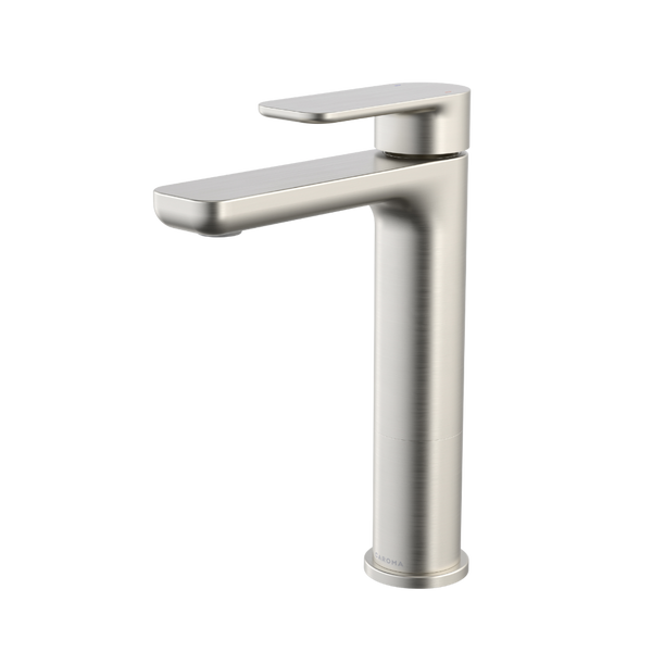 Caroma Luna II Mid Basin Mixer Brushed Nickel Lead Free