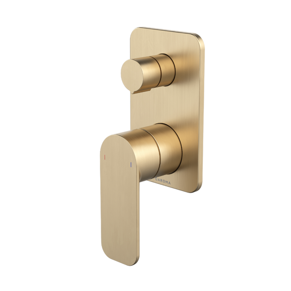 Caroma Luna II EasySwitch Bath/Shower Mixer with Diverter (Complete Kit) Brushed Brass Lead Free