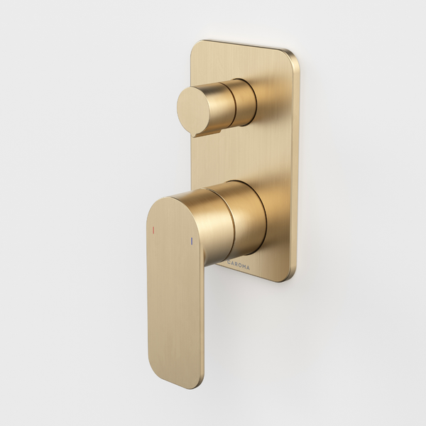 Caroma Luna II EasySwitch Bath/Shower Mixer with Diverter (Complete Kit) Brushed Brass Lead Free