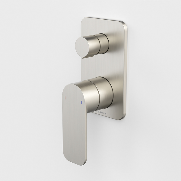 Caroma Luna II EasySwitch Bath/Shower Mixer with Diverter (Complete Kit) Brushed Nickel Lead Free