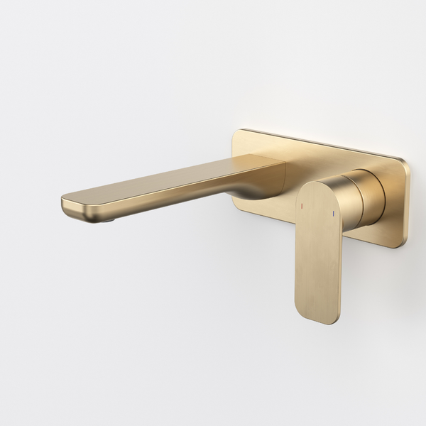 Caroma Luna II EasySwitch Wall Basin/Bath Mixer 180mm (Complete Kit) Brushed Brass Lead Free