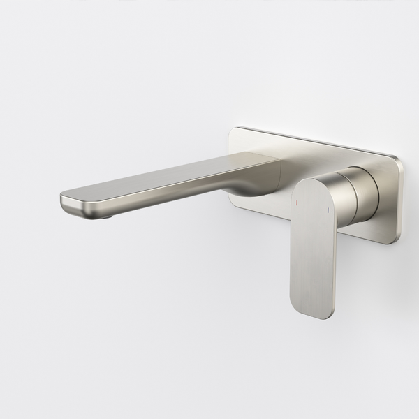 Caroma Luna II EasySwitch Wall Basin/Bath Mixer 180mm (Complete Kit) Brushed Nickel Lead Free