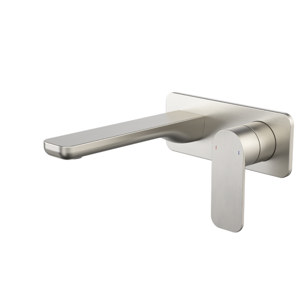 Caroma Luna II EasySwitch Wall Basin/Bath Mixer 180mm (Complete Kit) Brushed Nickel Lead Free