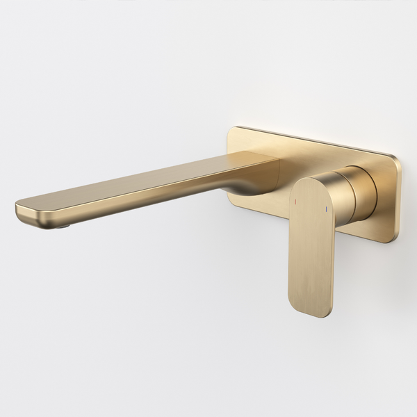 Caroma Luna II EasySwitch Wall Basin/Bath Mixer 220mm (Complete Kit) Brushed Brass Lead Free