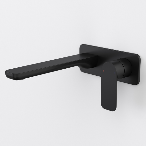 Caroma Luna II EasySwitch Wall Basin/Bath Mixer 220mm (Complete Kit) Satin Black Lead Free