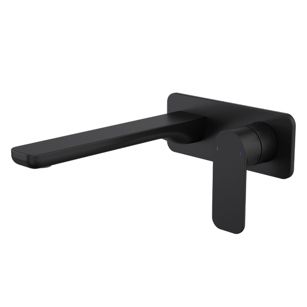 Caroma Luna II EasySwitch Wall Basin/Bath Mixer 220mm (Complete Kit) Satin Black Lead Free