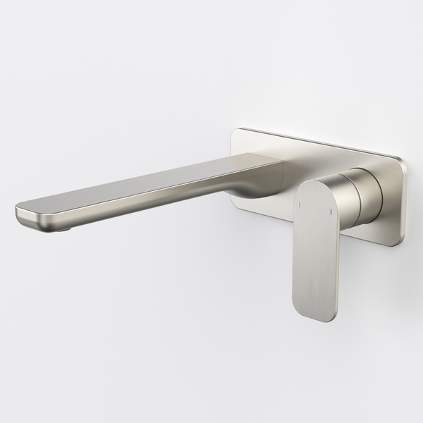 Caroma Luna II EasySwitch Wall Basin/Bath Mixer 220mm (Complete Kit) Brushed Nickel Lead Free