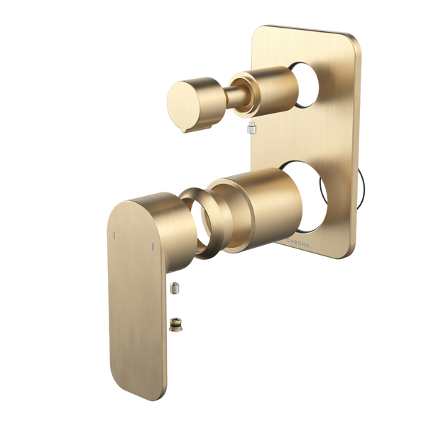 Caroma Luna II EasySwitch Bath/Shower Mixer with Diverter (Trim Kit) Brushed Brass