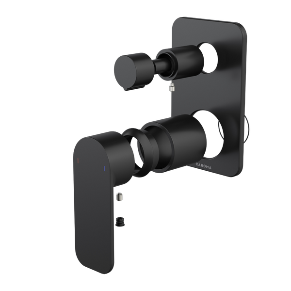 Caroma Luna II EasySwitch Bath/Shower Mixer with Diverter (Trim Kit) Satin Black