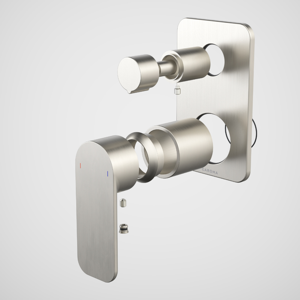 Caroma Luna II EasySwitch Bath/Shower Mixer with Diverter (Trim Kit) Brushed Nickel