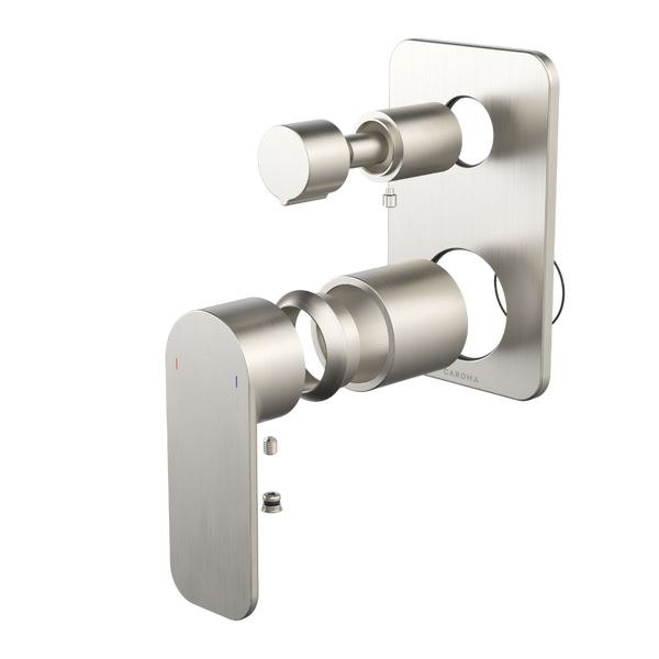 Caroma Luna II EasySwitch Bath/Shower Mixer with Diverter (Trim Kit) Brushed Nickel