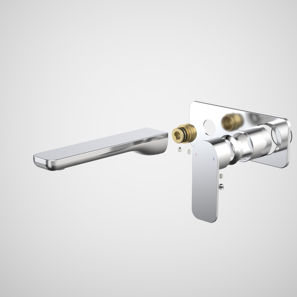Caroma Luna II EasySwitch Wall Basin/Bath Mixer 180mm (Trim Kit) Chrome