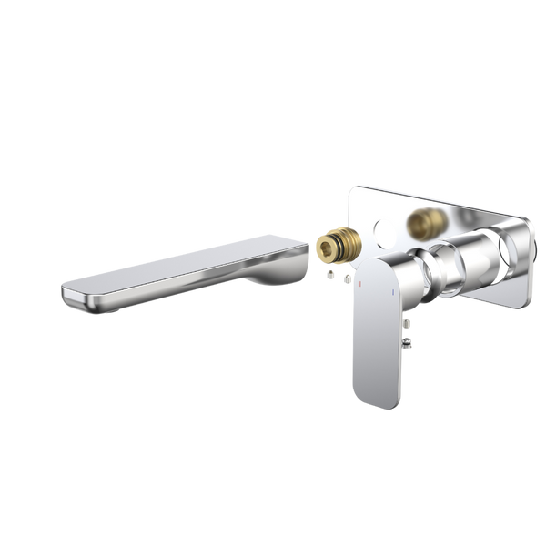 Caroma Luna II EasySwitch Wall Basin/Bath Mixer 180mm (Trim Kit) Chrome