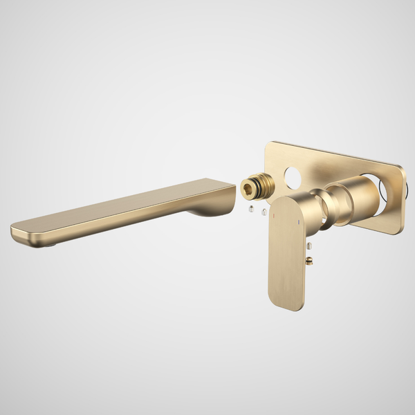 Caroma Luna II EasySwitch Wall Basin/Bath Mixer 220mm (Trim Kit Only) Brushed Brass