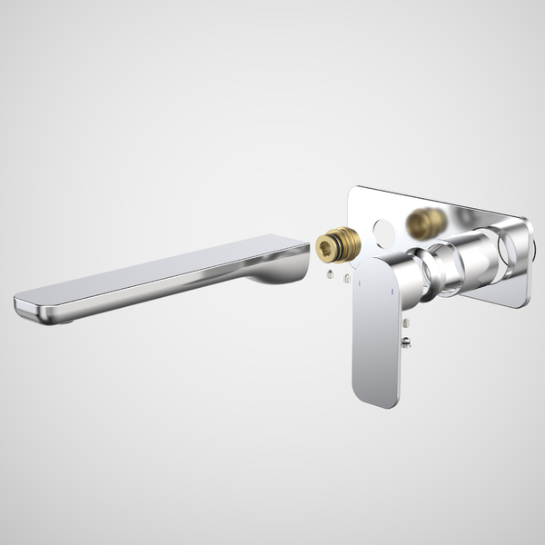 Caroma Luna II EasySwitch Wall Basin/Bath Mixer 220mm (Trim Kit) Chrome