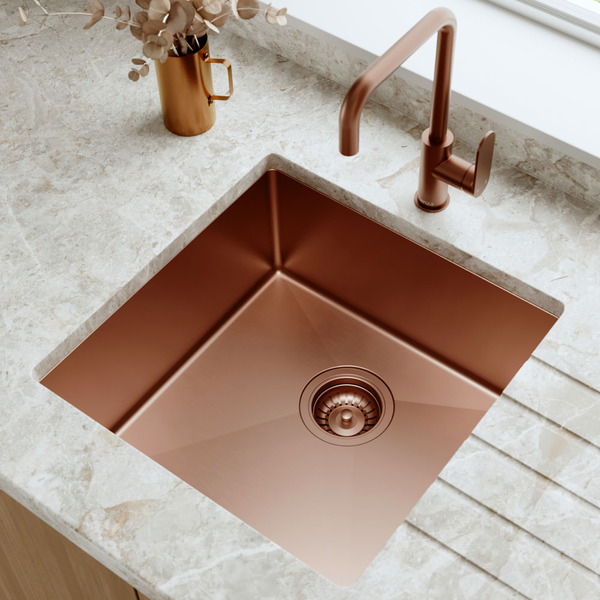 Fienza Hana 32L Single Kitchen Sink Brushed Copper