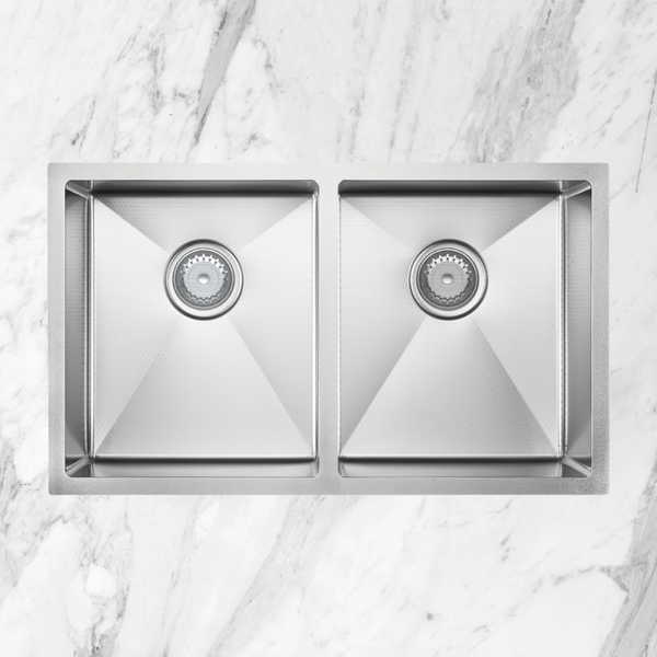 Fienza Hana Anti-Scratch 27L/27L Double Kitchen Sink Stainless Steel